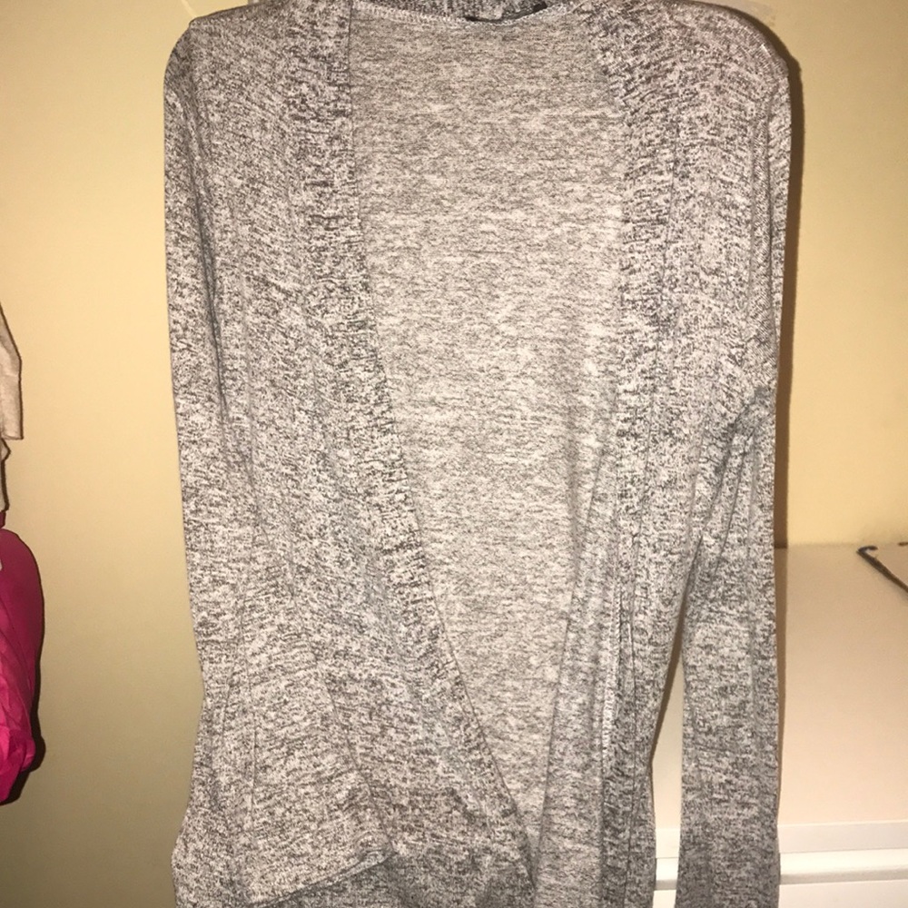 white and gray cardigan!